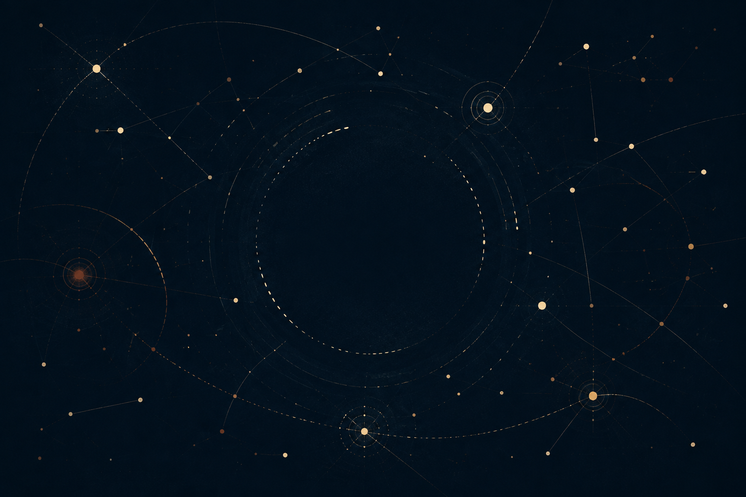 An abstract network of sparse signals orbiting an empty centre